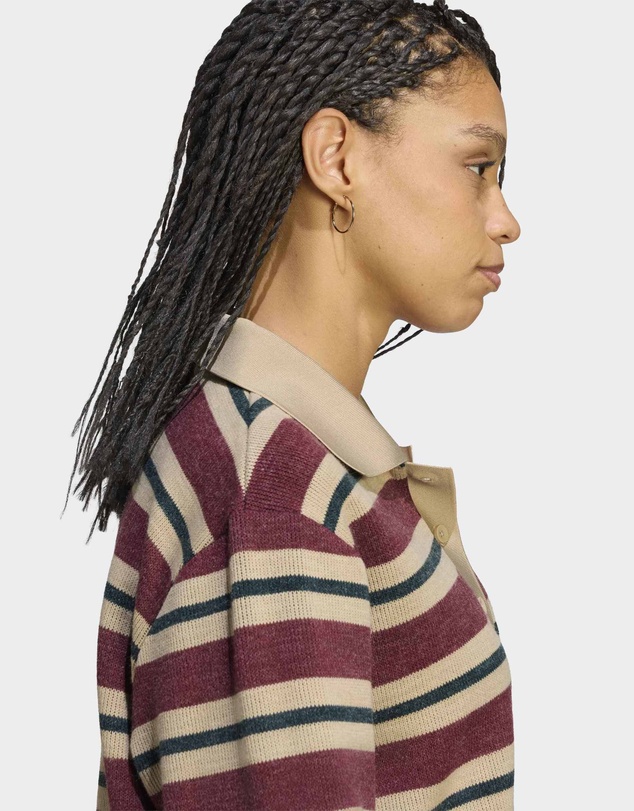 adidas Originals - STRIPE KNITTED POLO TOP Womens