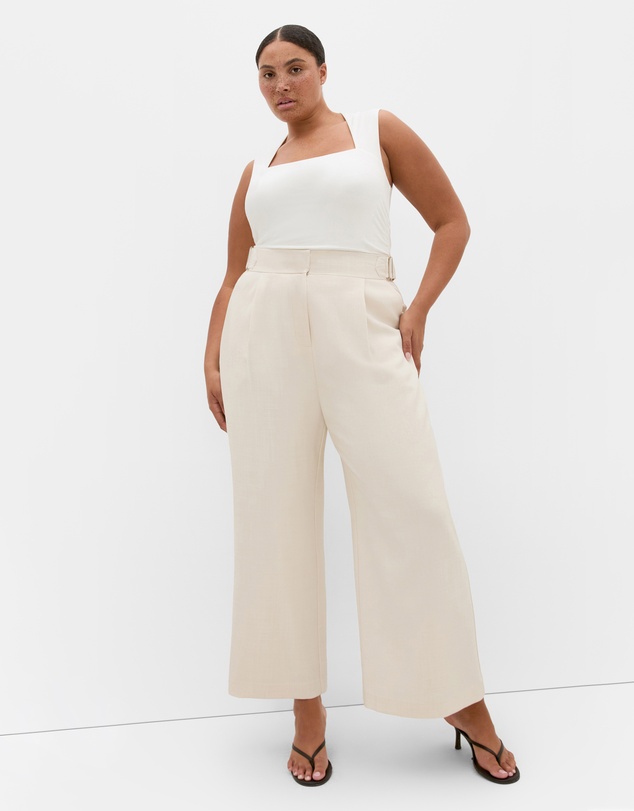 City Chic - Plus size Telia Wide Leg Pant - neutral