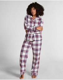 Hunkemoller - Long Sleeve Polar Fleece Check PJ Set