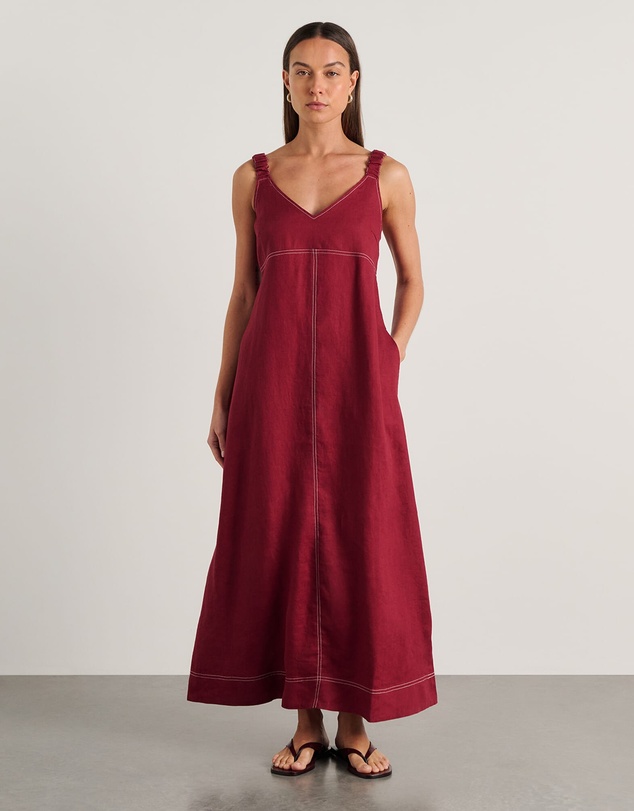 Jag - Sara Linen Midi Dress