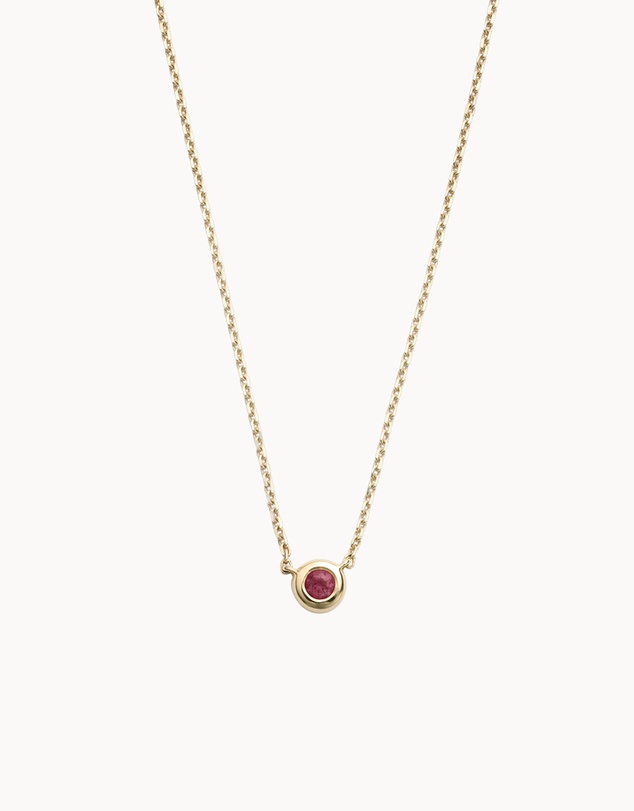 Kirstin Ash - Petite Birthstone Necklace July Ruby