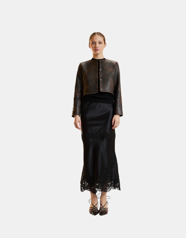 Cynthia Rowley - Winona Leather Crop Jacket