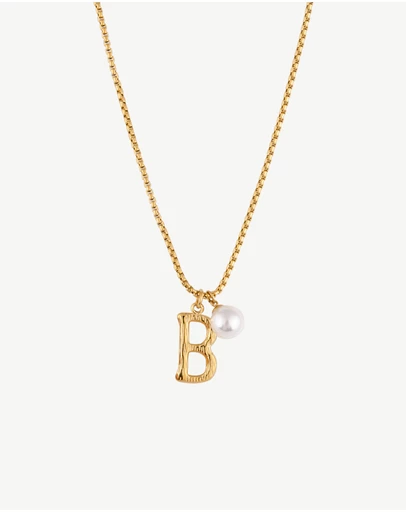 Zahar - Pearl Letter B Necklace
