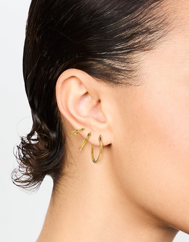 Lovisa - Gold Plated Surgical Steel Clasp Hoop Earrings 2-Pack