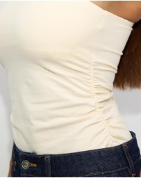 Dazie - Sandstone One Shoulder Tank Top