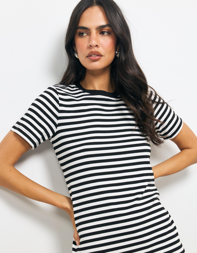 AERE - Vita Stripe T-Shirt Dress