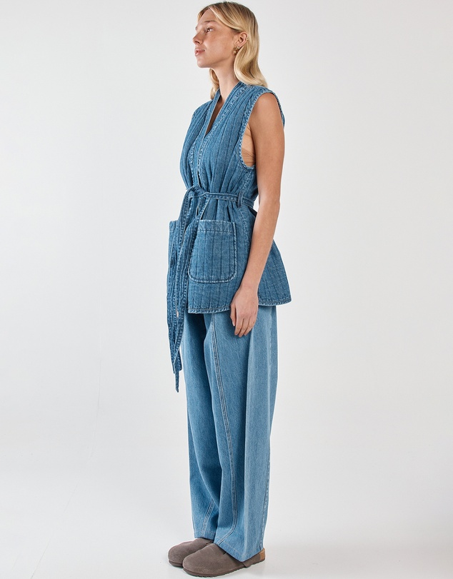 Sass - Pepa Quilted Denim Vest