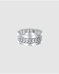 Elli Jewelry - Ring Band Chain Design Wide in 925 Sterling Silver