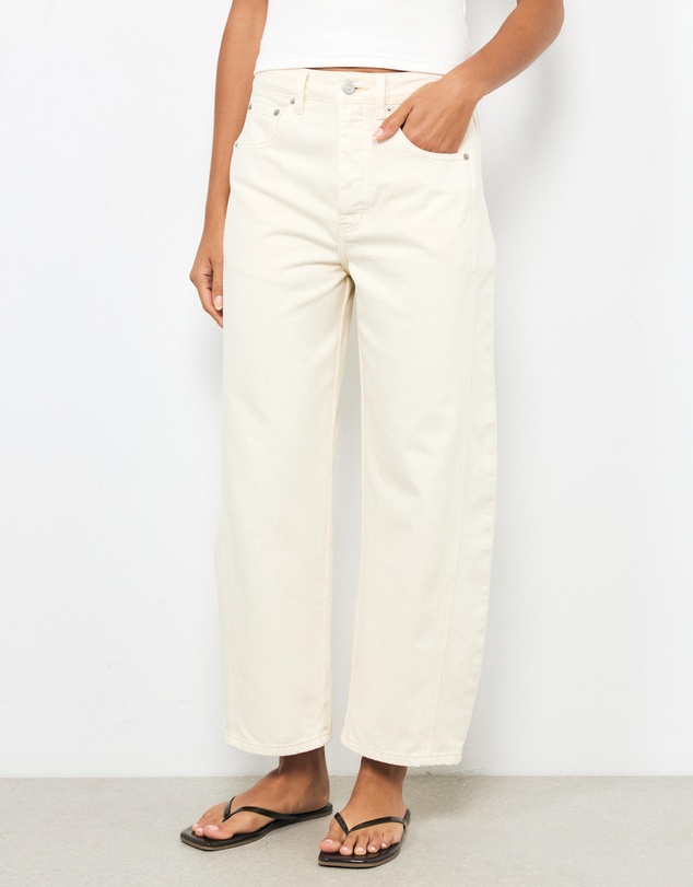 AERE - Mid Rise Barrel Leg Jeans