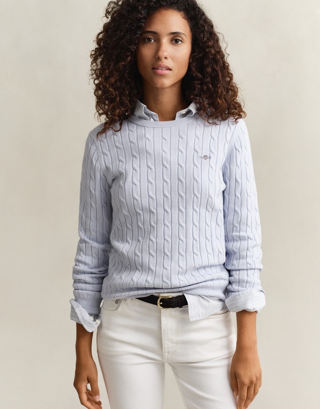 Gant - Stretch Cotton Cable Crew Neck Knit