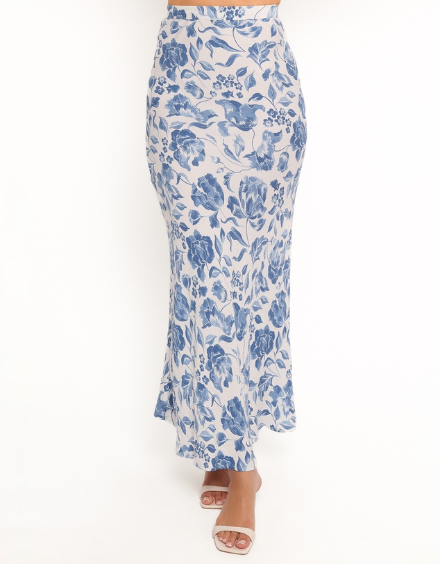 Petal & Pup - Claud Maxi Skirt - Blue White Floral