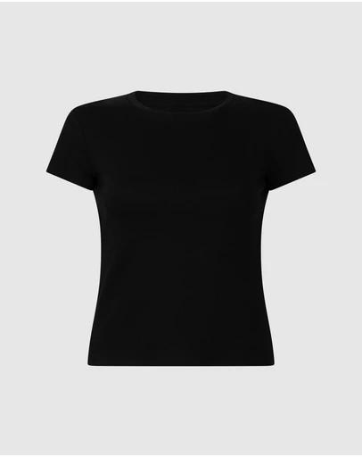 Hunkemoller - Short Sleeve Cotton Rib Top