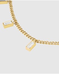 Rosefield - Playful Diamonds Baguette Gold-Tone Necklace