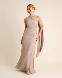 Six Stories - One Shoulder Neck Tie Chiffon Bridesmaid Dress