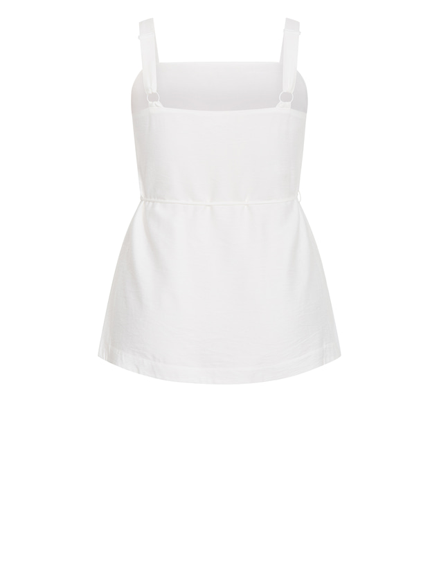 City Chic - Plus size Alexi Longline Tie Waist Top - ivory