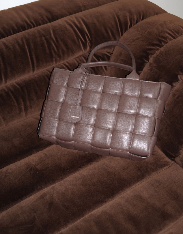 VESTIRSI - Margot XL Dark Chocolate Woven Tote