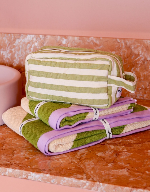 Mosey Me - Seersucker Stripe Dopp Kit