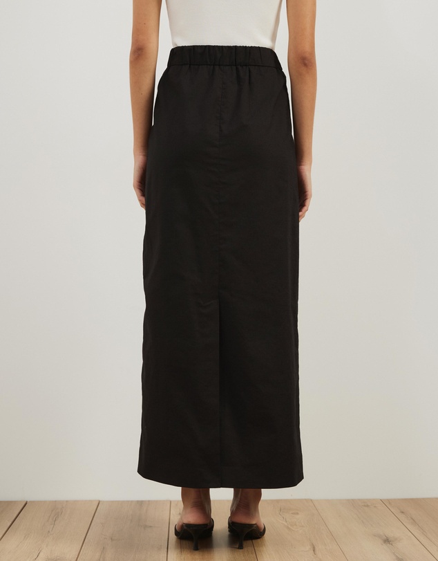 Atmos&Here - Neeve Linen Blend Welt Pocket Midi Skirt