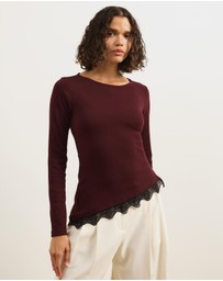 Atmos&Here - Sienna Lace Jersey Long Sleeve Top