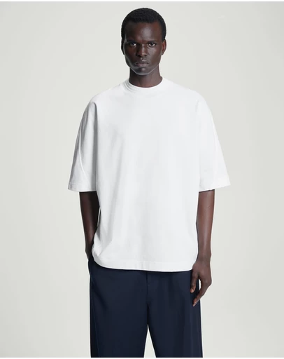COS - OVERSIZED HEAVYWEIGHT MOCK-NECK T-SHIRT