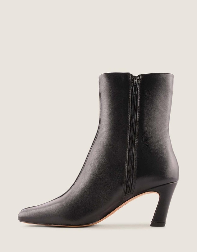 Shelly Shen - Atlas Heel Ankle Boots Black Leather