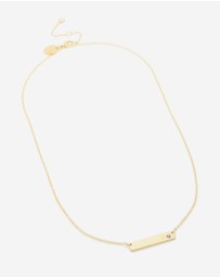 Lovisa - Waterproof Gold Plated Stainless Steel Cubic Zirconia Engravable Bar Necklace