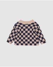 Fox & Finch - Wild Side Check Knitted Cardigan - Babies