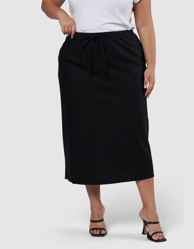 Something 4 Olivia - Olsen Linen Midi Skirt