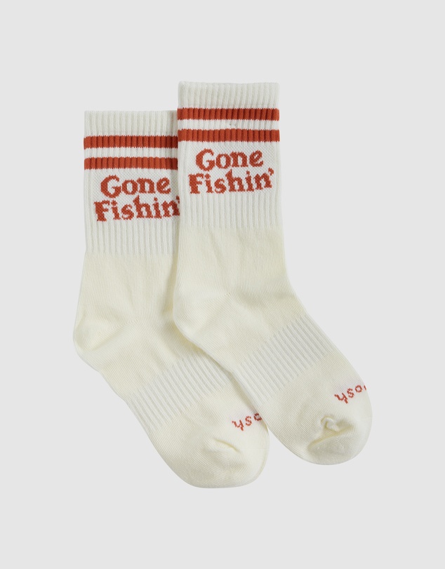 Skwosh - Gone Fishin' Kids Socks in Red Stripe