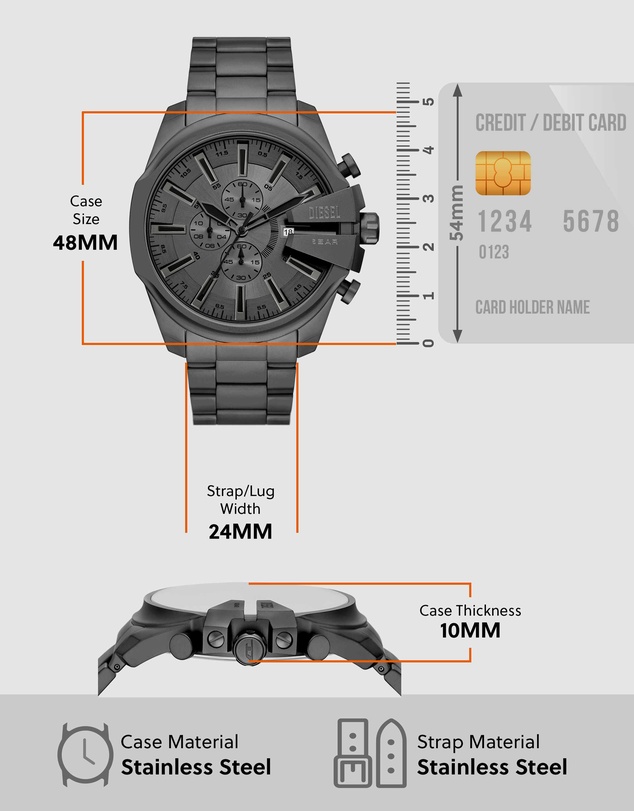 Diesel - Mega Chief Slim Gray Chronograph Watch