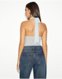 Dazie - Orchid Mesh Halter Bodysuit