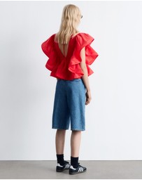 & Other Stories - Ruffle V-Neck Blouse