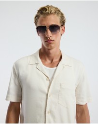 Calibre - Stretch Linen Short Sleeved Shirt Ivory