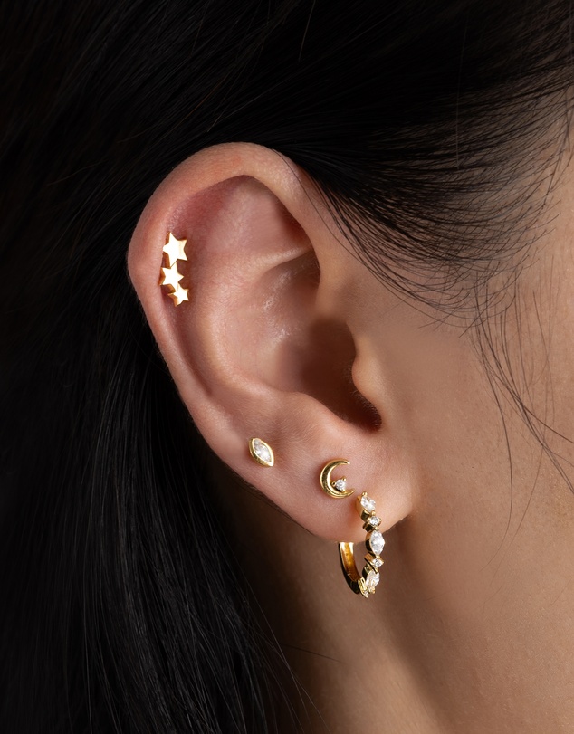 Wanderlust + Co - Trio Stars Flat Back Earring