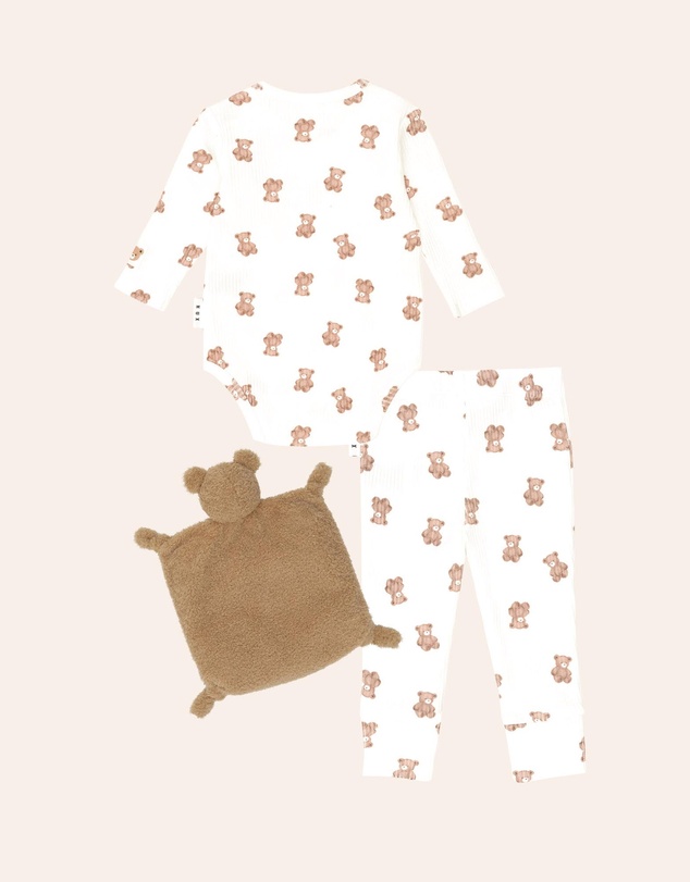 Huxbaby - 3-Piece Beary Snuggly Newborn Gift Set - Babies-Kids