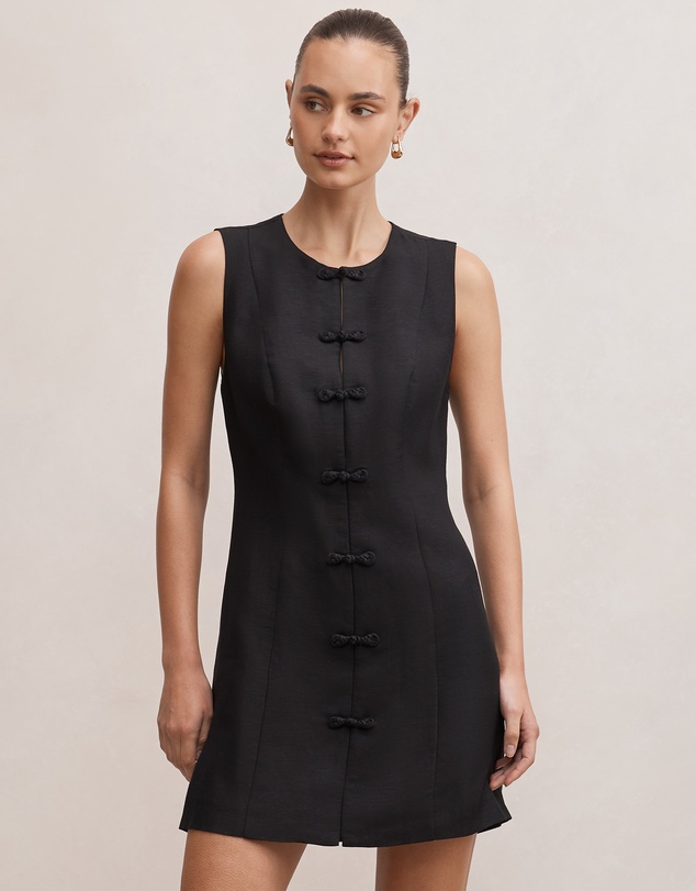 Forever New - Ari Embroidered Closure Mini Dress