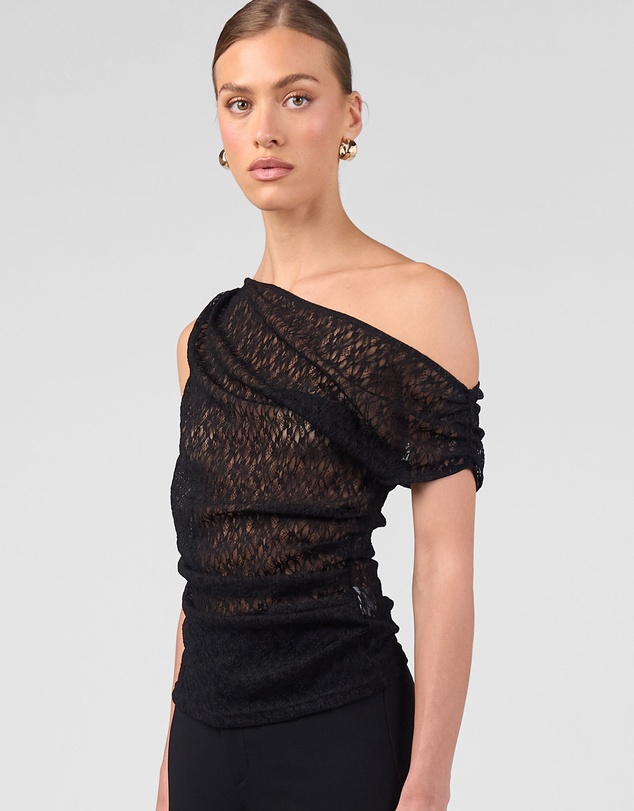 MVN - One Shoulder Lace Top