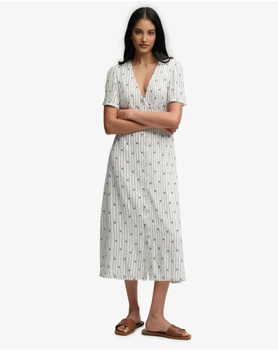 Superdry - Print Button Short Sleeve Midi Tea Dress
