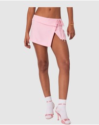 EDIKTED - Selena Asymmetric Wrap Mini Skirt