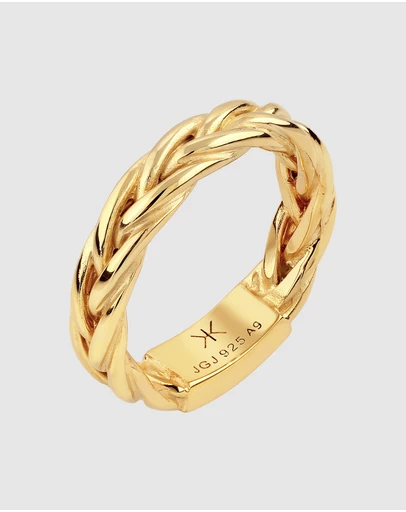 Kuzzoi - ICONIC EXCLUSIVE - Braided Band Ring in Gold-Plated 925 Sterling Silver