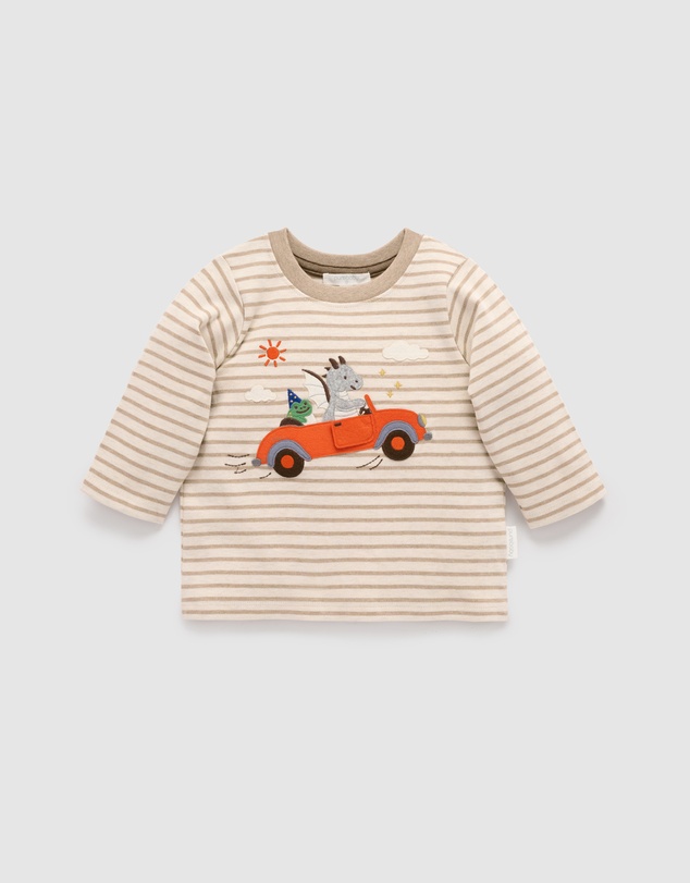Purebaby - Flying Car Thick Tee -Kids-Babies