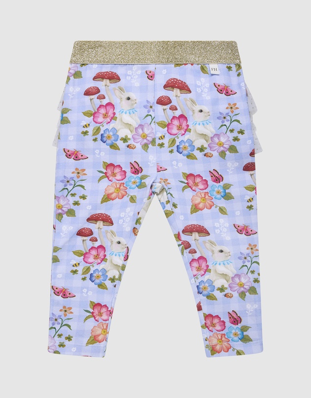 Fleur Harris - 'Curious Bunny' Fabulous Frilled Legging in Cornflower Check