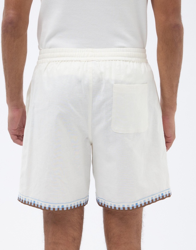 AERE - Relaxed Printed Linen Blend Shorts