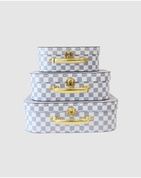 Alimrose - Kids Carry Case Set Blue Check