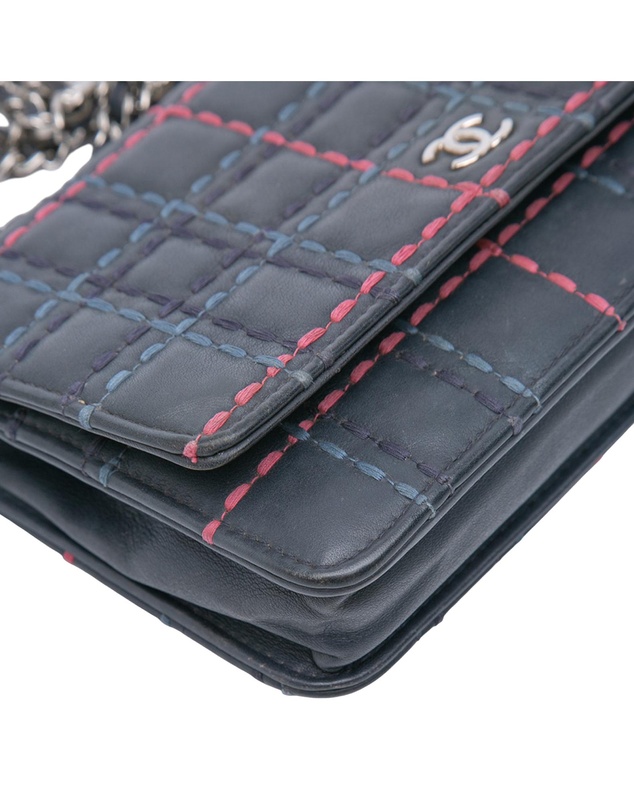 Pre-Loved by Azura Reborn - Pre-Loved CC Square Stitched Calfskin Wallet on Chain