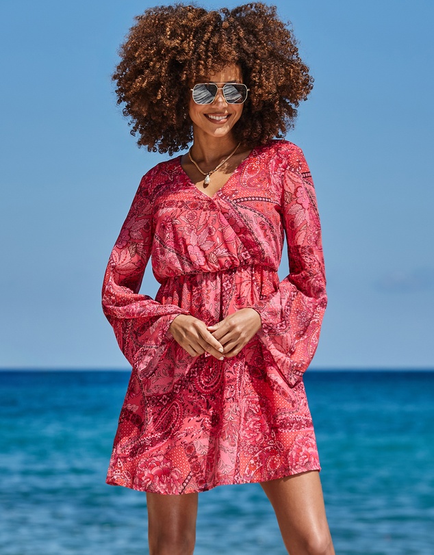 Sosandar - Paisley Print Wrap Front Dress