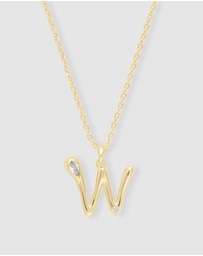 Wanderlust + Co - Alphabet Bubble Pendant Necklace - Letter W