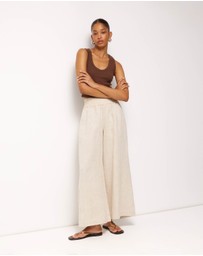 AERE - Tori Cropped Linen Pants