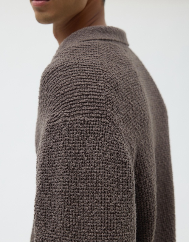 AERE - Oversized Open Collar Knit Polo