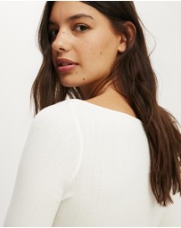 Cotton On Body - Dreamy Soft Pointelle 3/4 Long Sleeve Top